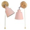 Pink Lampshade Wall Sconce Adjustable Wall Light Space Saving Sconce  Office