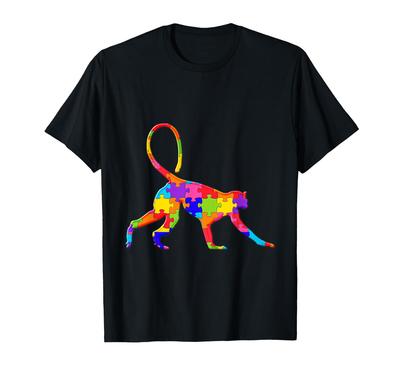 Monkey Chimpanzee Jigsaw Puzzle Autism Puzzle T-Shirt