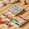 Portable 5-Compartment Outdoor Picnic Food Storage Box with Handle