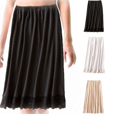 Mesh Flower Women's Lace Long Petticoat Anti-glare High Waist Lining Petticoat  Summer