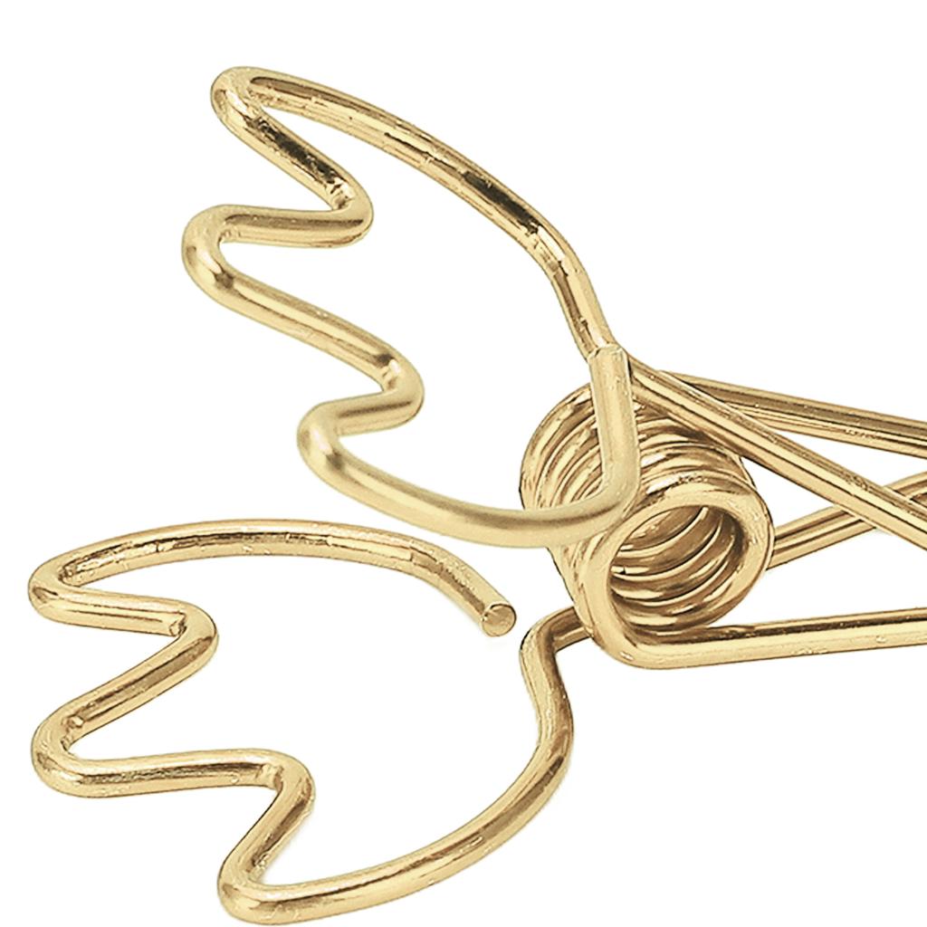 100Pcs Paper Clamps Metal Hollow Strong Clamping Force Crown Shape Tail   Clips for   School Home