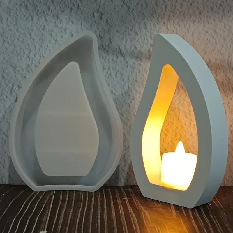 A Top Quality Waterdrop Ornament Silicone Mold DIY Hollow Water Droplet Candle Cup Holder Gypsum Plaster Concrete Mould UV Epoxy