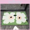 Mat Floor Plush With Cartoon Flower Print Design For Bedroom And Bathroom Use