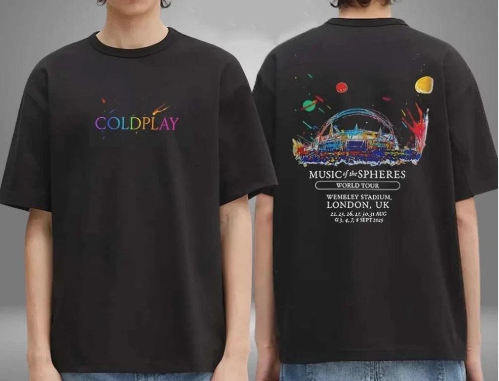 Coldplay Music Of The Spheres World Tour Wembley Stadium London UK T-Shirt 4XL
