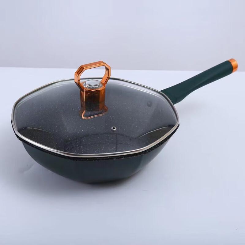 Zhishi Octagonal Non-stick Maifan Stone Stainless Steel Wok
