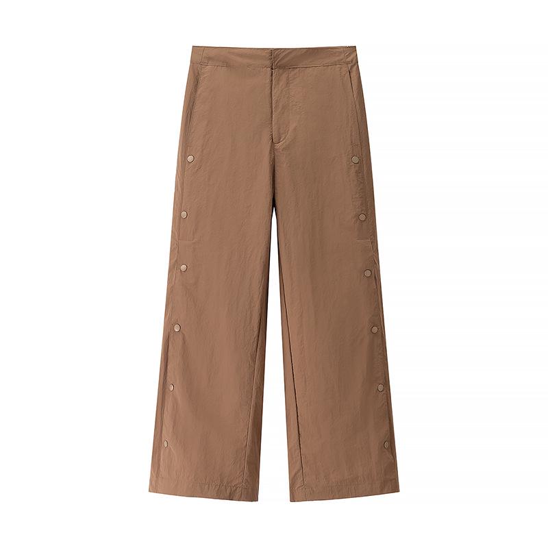 

2025 Women s Summer Casual Wide-Leg Side-Button Pants Extra Large