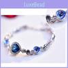 Ocean Heart Crystal Bracelet For Women With Silver Plating Fashion Jewelry Gift