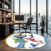 Poppy Playtime Bedruckter Runder Teppich Teppich Stuhlteppich Bereichsteppich Eingang Fußmatten, für Bürostuhl Wohnzimmer Schlafzimmer Küche.