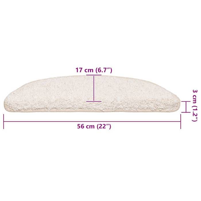 VidaXL Stair Treads 30 Pieces 56 X 17 X 3 Cm White Semicircular 3365805