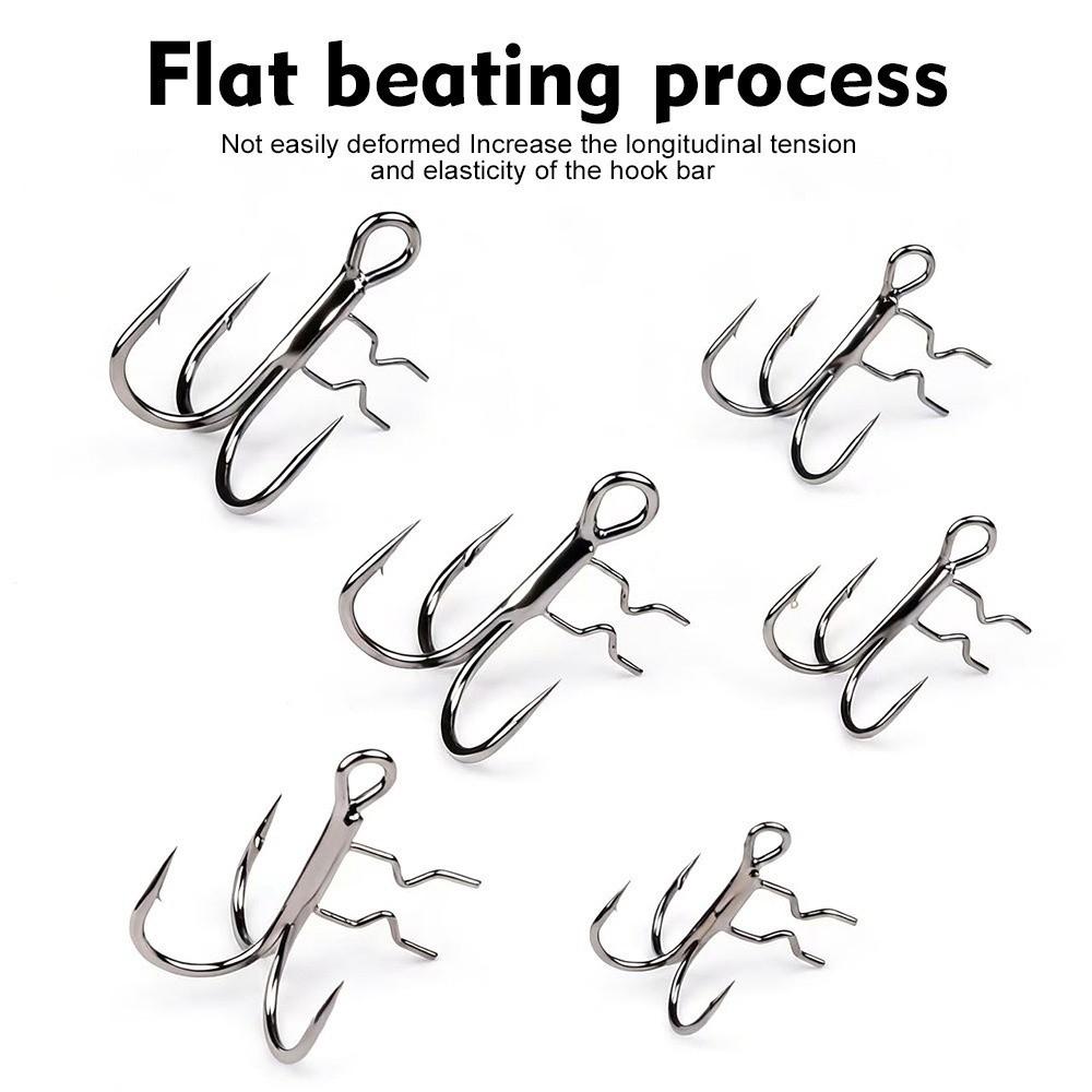 Reinforced Triple Barbed Hook 5pcs Pack Soft Lure Hook Durable Fishing Hook For Bass