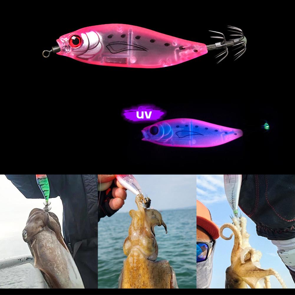 1PCS Squid Bait 55mm 5.5g UV Squid Jig Artificial Bait Sea Fishing Lure Fishing Bait for Webfoot Octopus EGI Cuttlefish Fishing