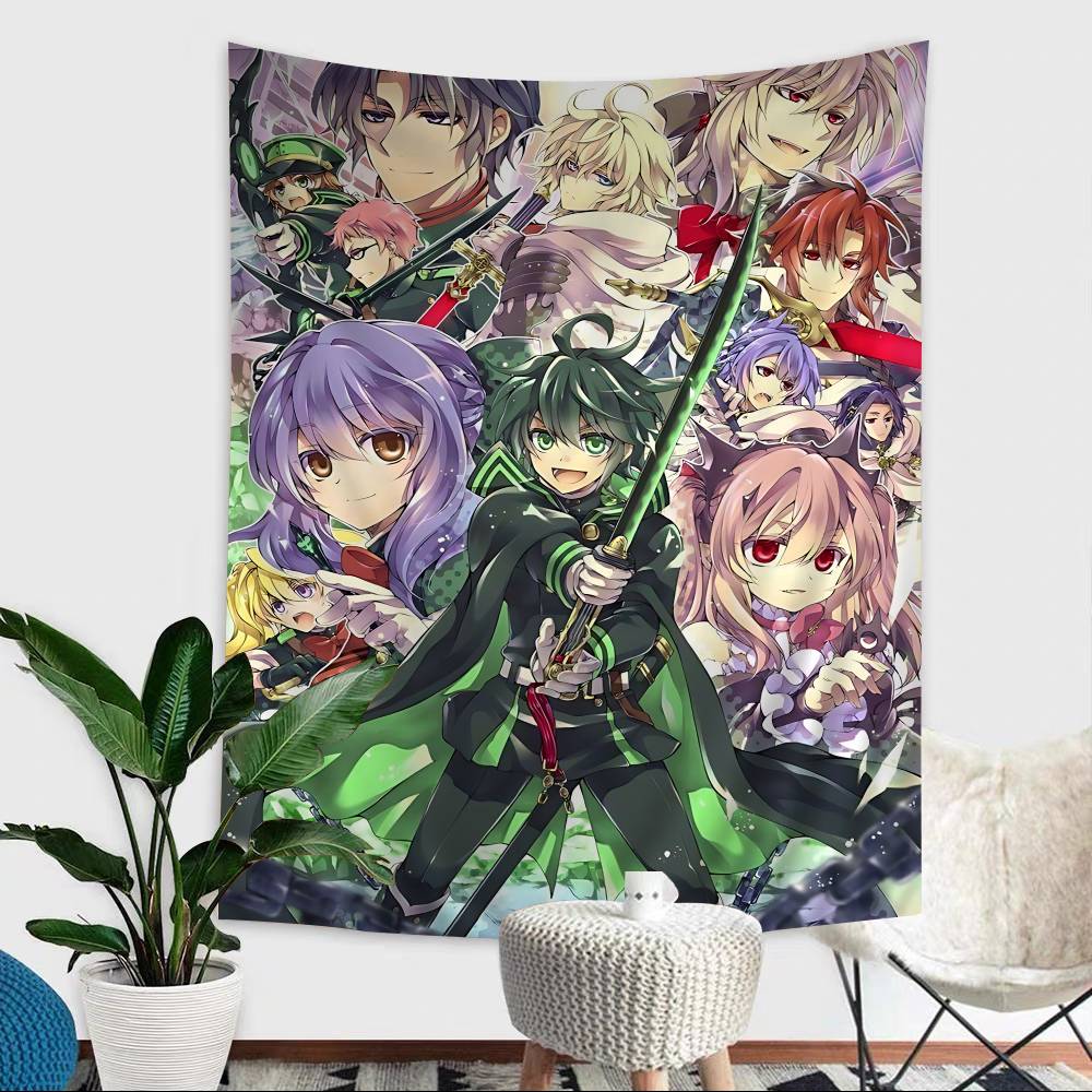 Japanese Seraph Of The End Cartoon Tapestry Art Science Fiction Room Home Decor Wall Hanging Home Decor