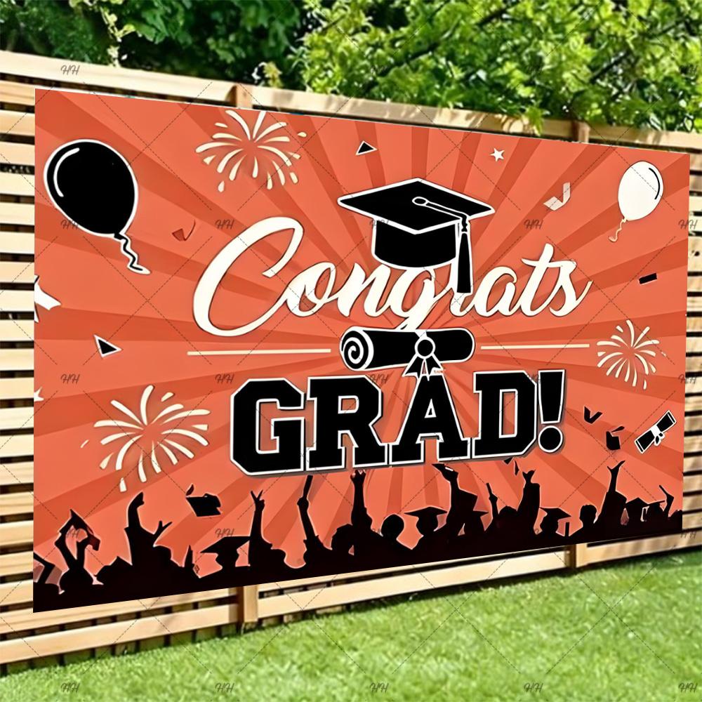 Congratulatory Graduatio Celebration Theme Party Decoration Background Graduates Backdrop Photography Studio Props Student Gifts