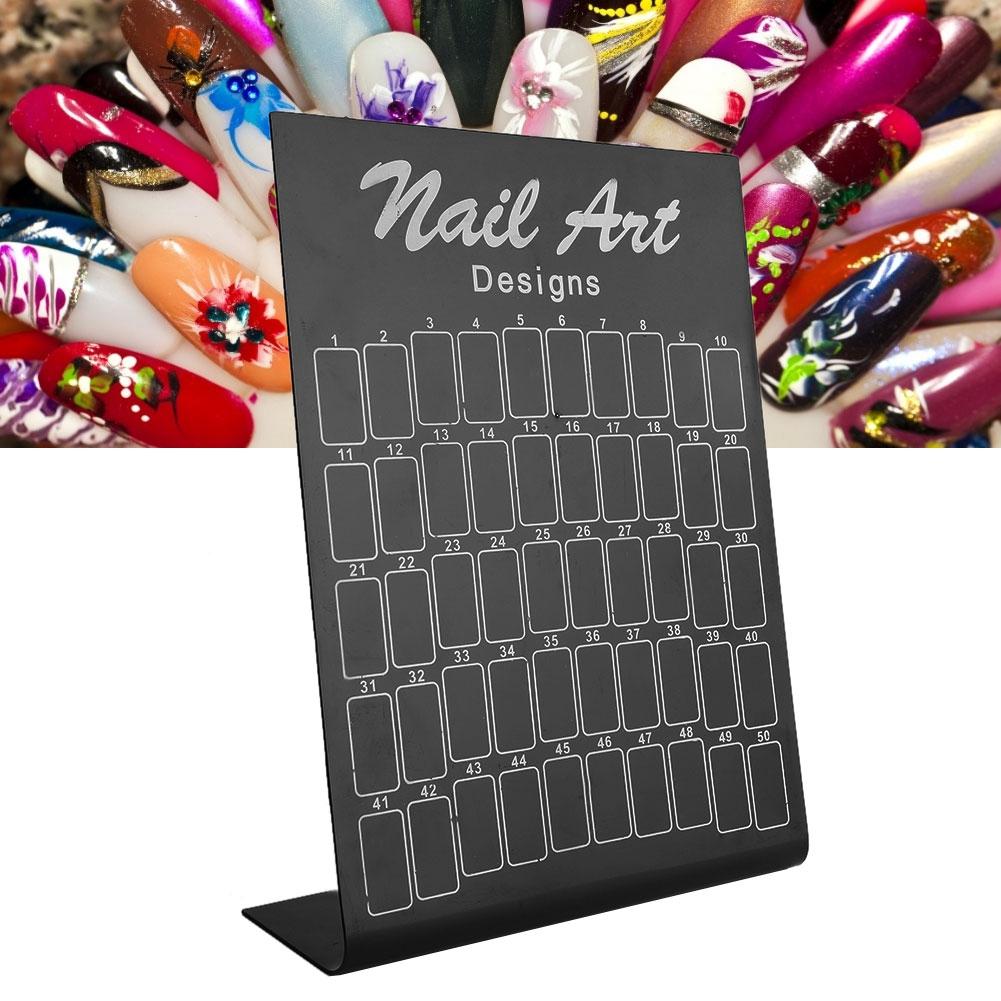 50Pcs Nail Art False Tips Chart Display Board Nailtips Polish Gel Color Card (White)