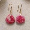 Luxury natural stone water drop earrings, simple luxury plated real gold earrings, French retro women's earrings.