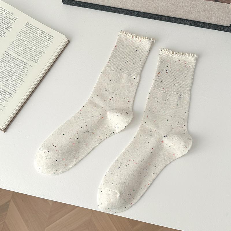 Female Spring and Autumn Fashion New Agaric Lace In The Tube Pile Pile Cotton Socks