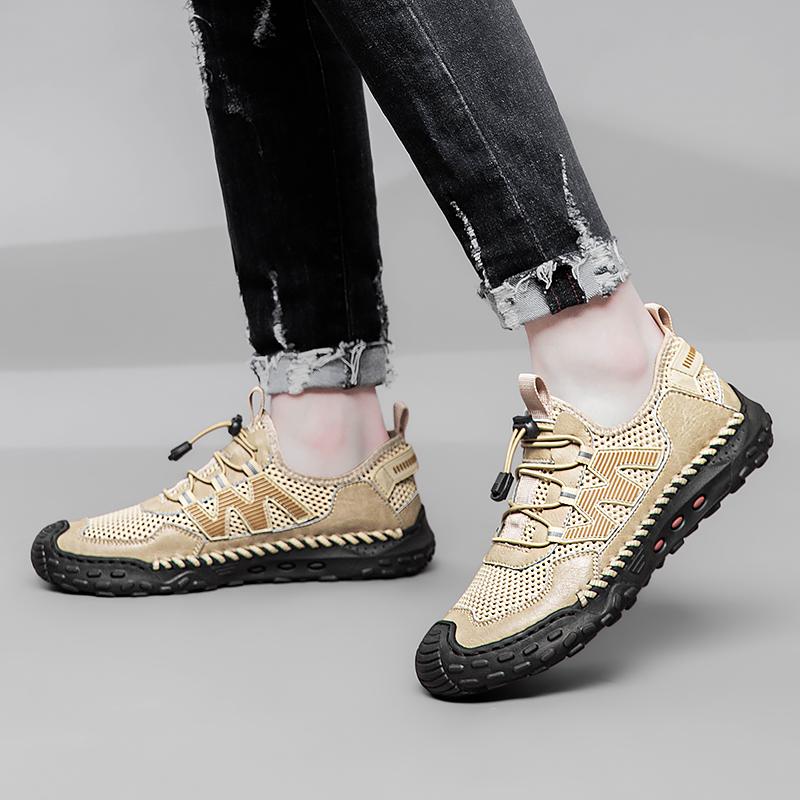 Модная брендовая мужская спортивная обувь из сетчатой ткани для отдыха на открытом воздухе — фото 3