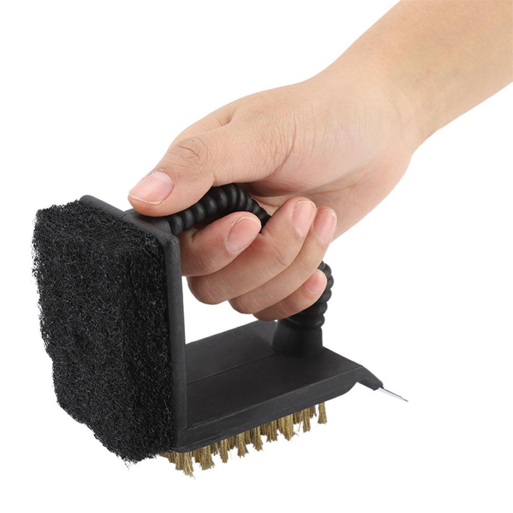 Plastic Copper Wire Scouring Pad BBQ Cleaner Multi Functional Oven Cleansing Brush  Backyard Party