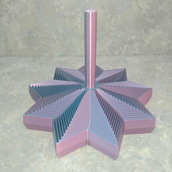 3D Printed Expanded Fidget Star with Handle Fractal Hexagon Sensory Toy