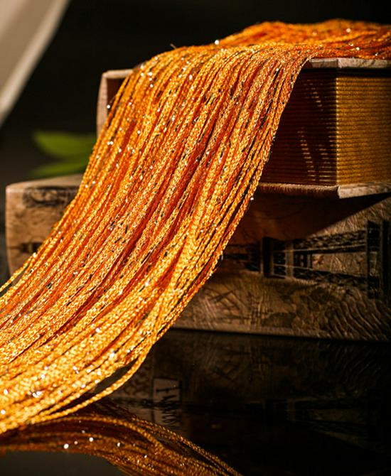 Korean-Style Silver Silk Partition Curtain, 1m X 2m, for Door, Porch, Living Room, or Bedroom.