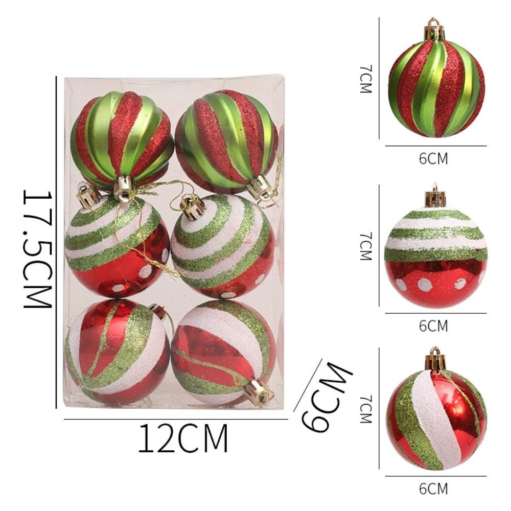 Plastic Christmas Baubles 6cm Christmas Tree Hanging Baubles Holiday Home Decor
