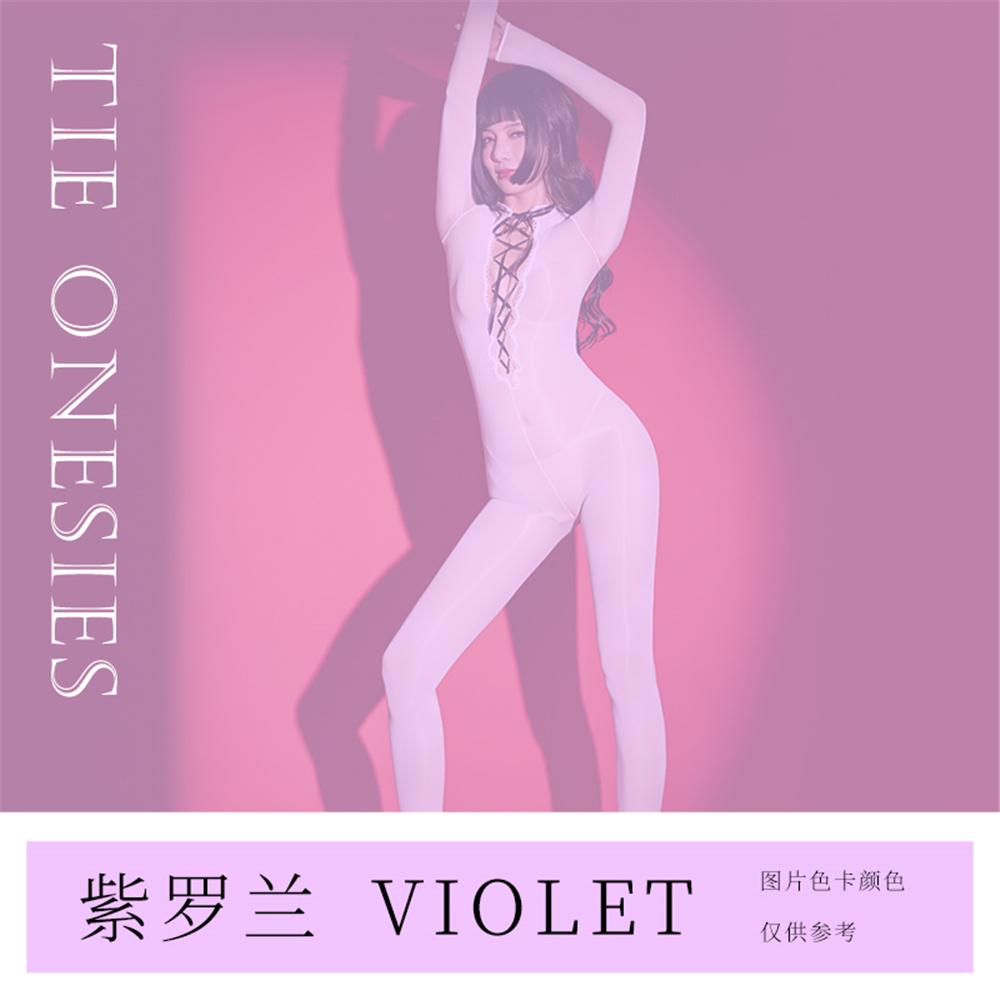 Sexy Women Cosplay Maid Tight Oil Glossy Elastic Bodysuit Stain Sheer See Through Silky Yoga Jumpsuit Bandage Hollow Out Leotard