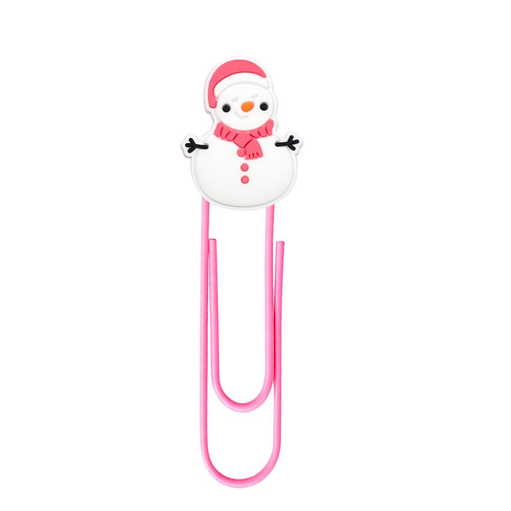 Pink Cartoon Christmas Bookmark Clips - Cute, Large, Colored Page Markers for Office Supplies