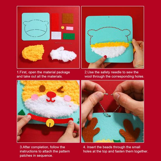 DIY Christmas Embroidery Kit Cute Tree/Stocking/Santa Embroidery Stitching Projects Xmas Sewing Craft Kit