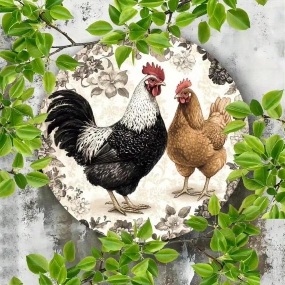 Vintage Chicken Metal Wall Art Home Cafe Decor Gift