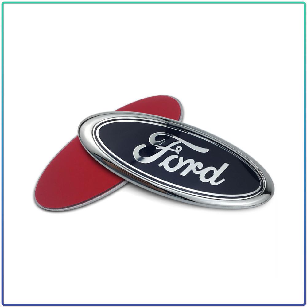 Bil Bakre Bagageutrymme Logotyp Emblem Klistermärke 11,5x4,5cm Ersättning för Ford Ranger Escape Mondeo Fusion Fiesta Kuga Edge Focus Mustang Biltillbehör
