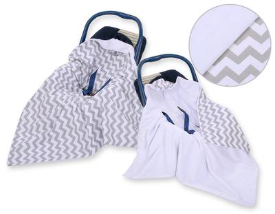 Large Baby Wrap for Stroller Carrier Seat, Double-sided - Chevron Gray and White
