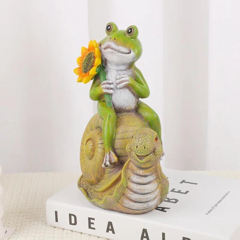 Umbrelă transfrontalieră broască rășină meșteșuguri dormitor pat amuzant masă decor grădină gazon peisaj acasă accesorii înger