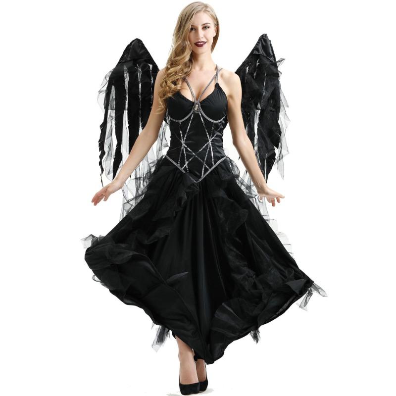 L Large Halloween Dark Angel Costume Female Demon Witch Costume Stage Performance Costume