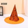 Classic Witch Costume Hat Hat, Bat Spider Web Print Wizard Festival Dress Up Accessories for Cosplay Costume, Halloween Party Supplies, Stage
