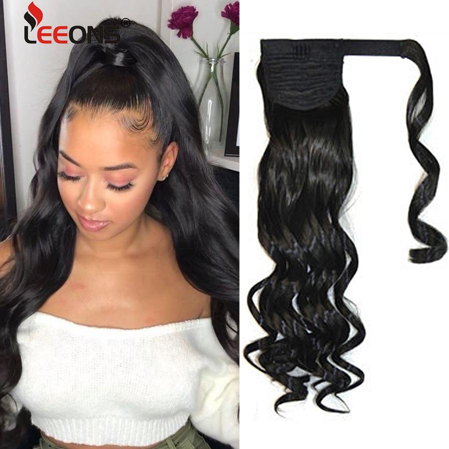 Long Wavy Ponytail Hairpiece Wrap On Clip Hair Extension High Temperature Synthetic Fiber Ponytail Fake Hair