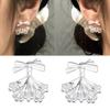 Delicate Butterfly Knot Earrings Lace Trimmed Skirt Bowknot Ear Studs Women Fashion Jewelry for Parties and Weddings