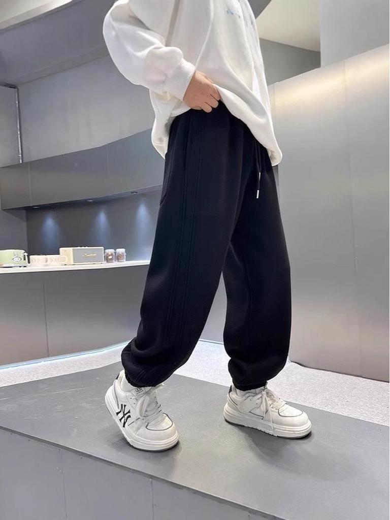 Boys' Striped High-Street Cuffed Sweatpants - Trendy Spring/Autumn Activewear