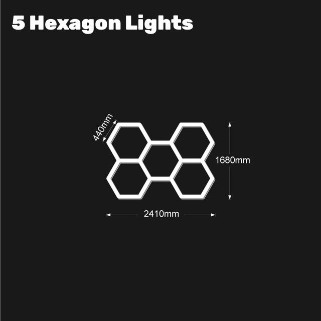 Hexagon LED Car Garage Light Assemble Ceiling Honeycomb Workshop Tube Lamp Auto Washingroom Repair Warehouse Lighting AC110/220V