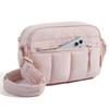 Fashion Puffy Crossbody Bag Waterproof Adjustable Tote Bag Solid Color Large Capacity Travel Handbag for Women