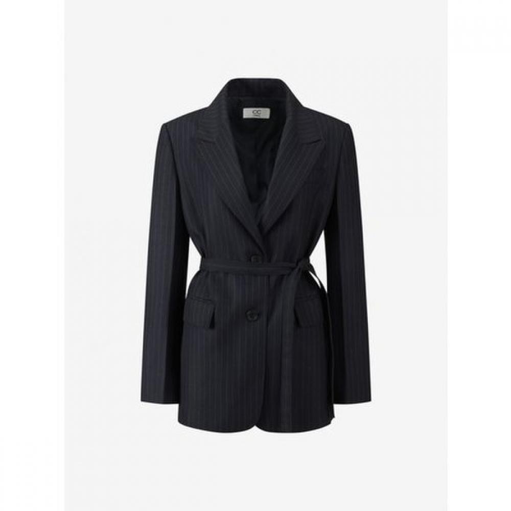 Cc Collect Stripe Belted Tailored Jacket  C261msf004 