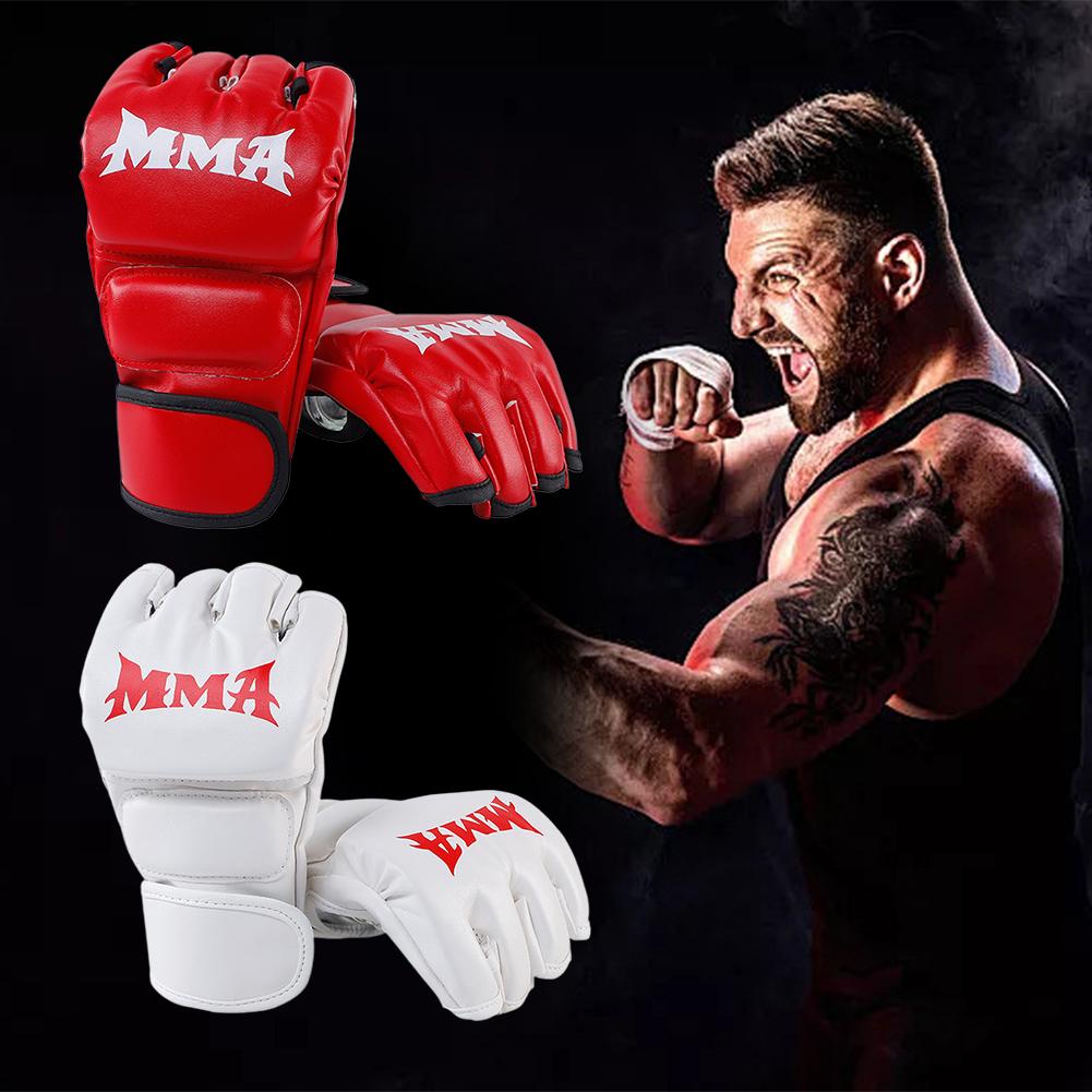 Professional Boxing Training Gloves Half Finger Leather Cushion for Adult Sanda Boxing Training Sandbag Knuckles