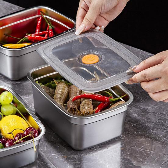 Stainless Steel Food Box with Leak-Proof Lids Stackable Metal Snack Box Refrigerator Dishwasher Safe Bento Box
