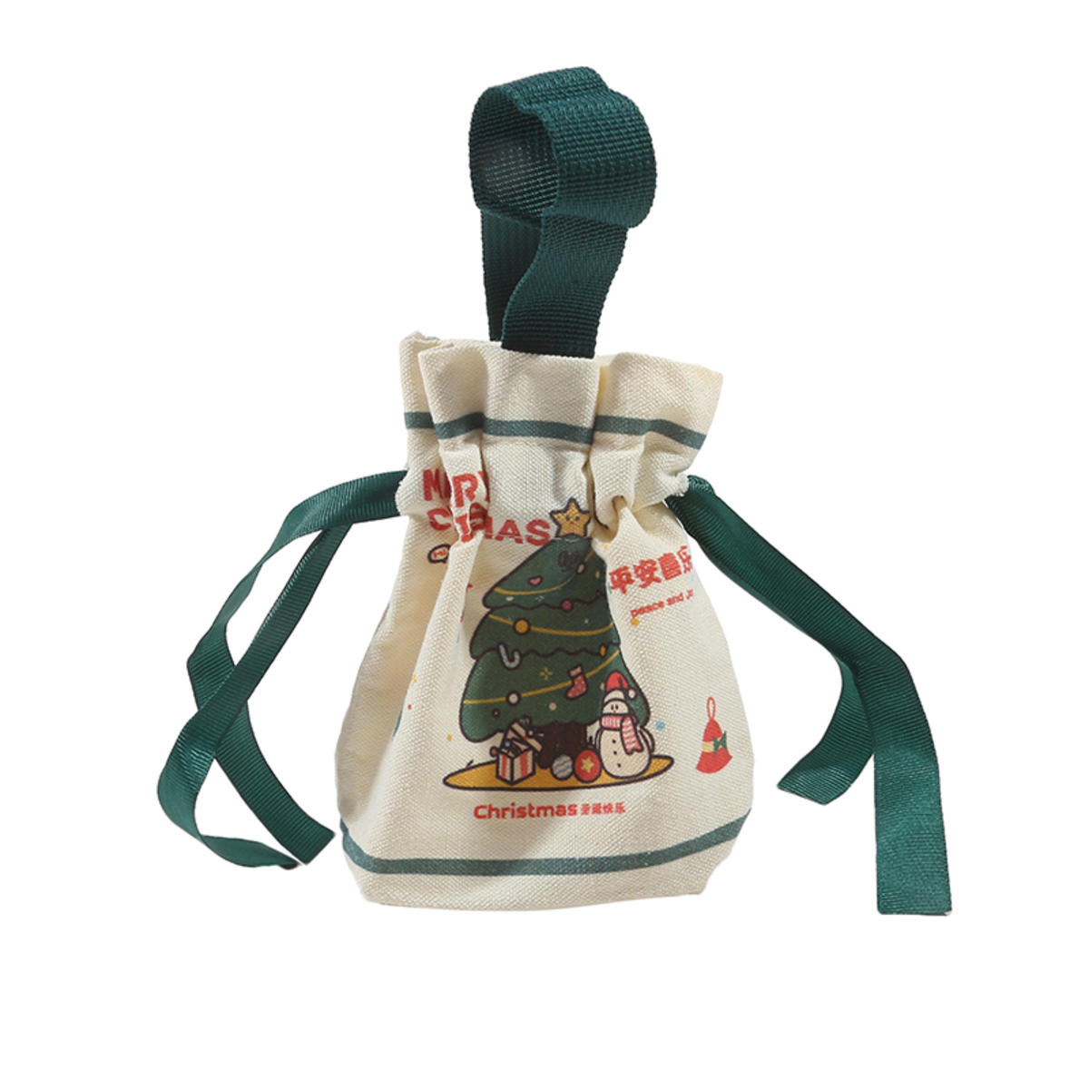 

1 шт. Рождественский подарочный пакет для упаковки Рождественский мешочек на шнурке для конфет Упаковочный пакет для ювелирных изделий Пакеты для яблок для вечеринки в канун Рождества one size