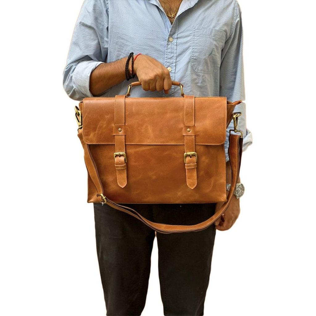 Leather Messenger Bag Laptop Bag Mens Leather Briefcase Crossbody Bag Satchel Bag Computer Bag Christmas Gifts Leather Bags Shoulder for Him