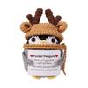 Knitted Positive Penguin Positive Energy Penguin Doll With Encouragement Card Wearing Hat Doll For Friends Encouragement