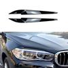 1 par främre strålkastarskydd Ögonlock blank svart ögonbryn för BMW F15 X5 F16 X6 2014-2018 Bilstyling