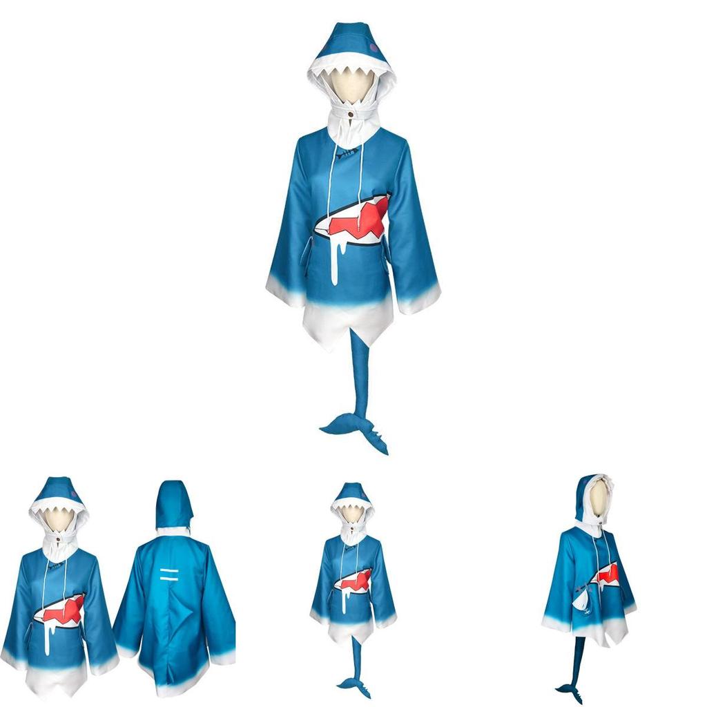 Gawr Gura Cosplay Costume Featuring Shark-themed Design For Halloween Parties