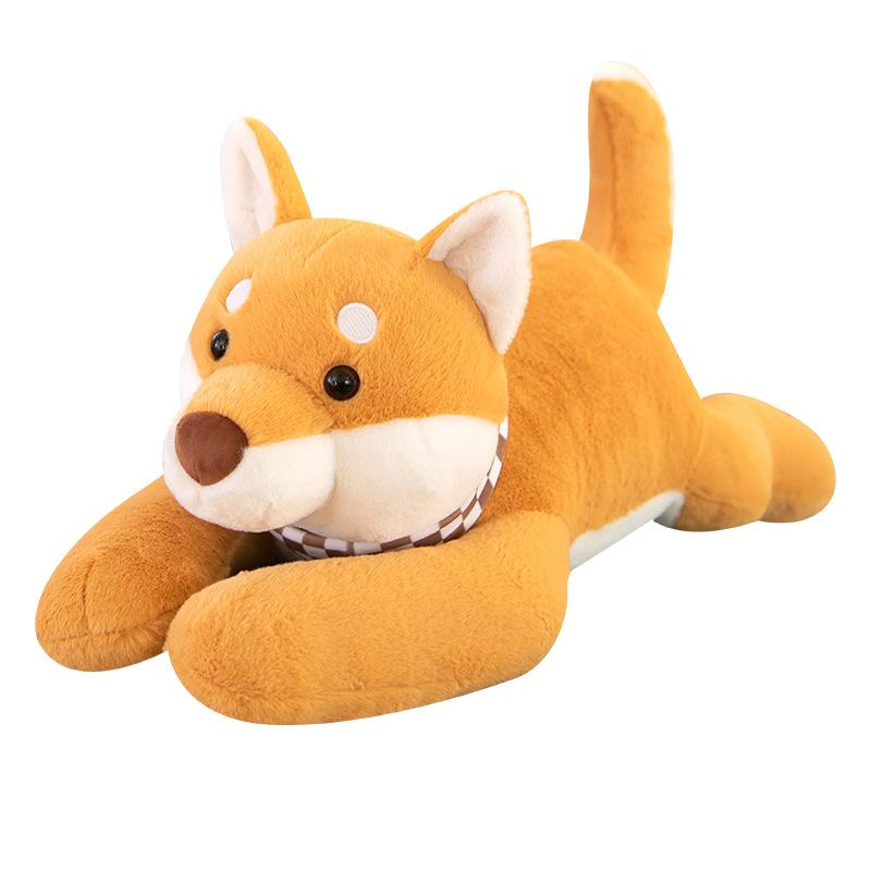 Cute Lying Neck Scarf Shiba Inu Pillow Doll Super Soft Bedside Sleeping Pillow Creative Simulation Dog Plush Toy Doll