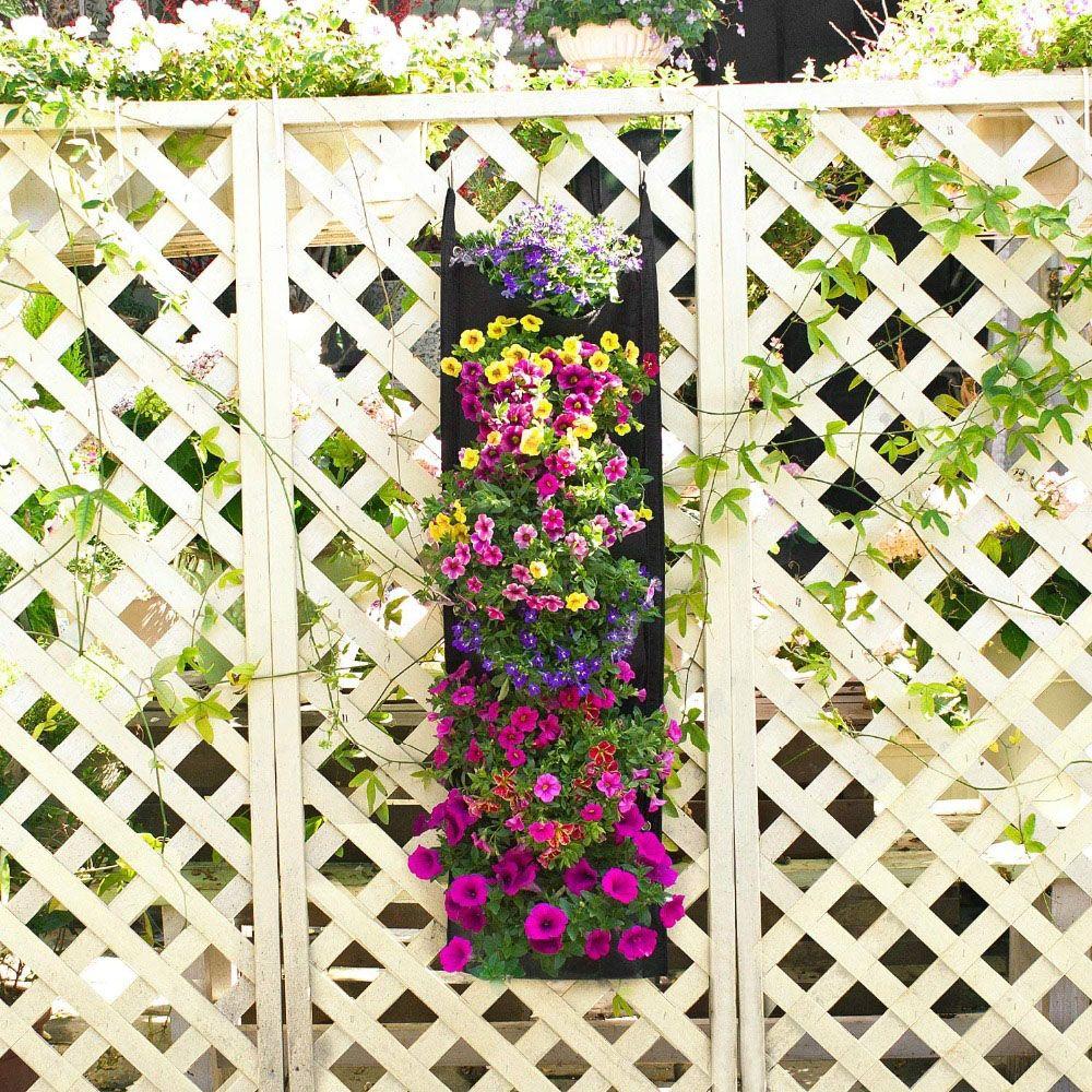 Indoor Outdoor Use Felt Wall Mount Landscaping Flower Pots Planting Bags Hanging Planter Grow Bags