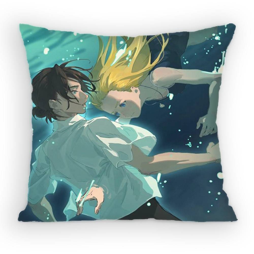 Summer Time Rendering Shinpei Pillow Case Sofa Living Room For Bedroom Car Headboard Backrest Cushion Square Cushion Nap Time Peach skin 18*18(CM)-1Pcs